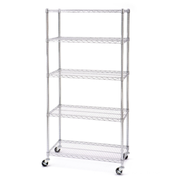 Kitchen and bathroom multifunctional chrome-plated wire mesh metal shelf